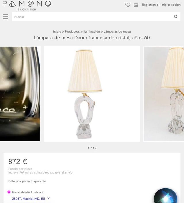 Lampara Daum France con pantalla