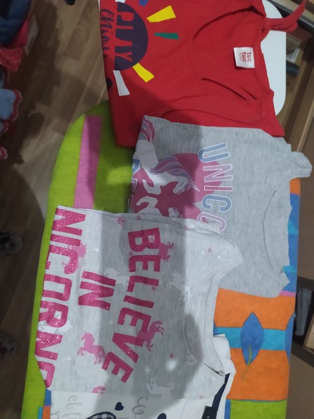 lote de 7 camisetas manga corta talla 7-9 años