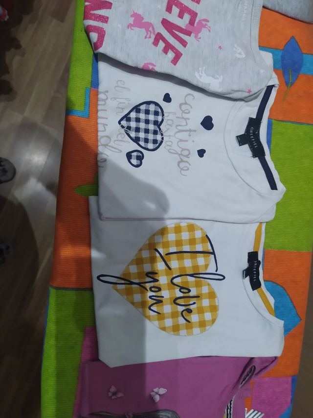 lote de 7 camisetas manga corta talla 7-9 años