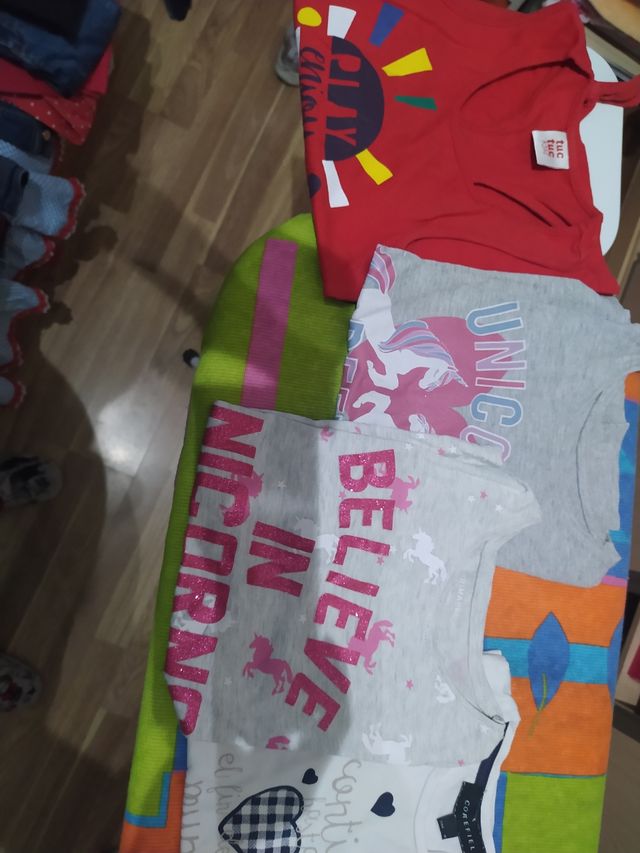 lote de 7 camisetas manga corta talla 7-9 años