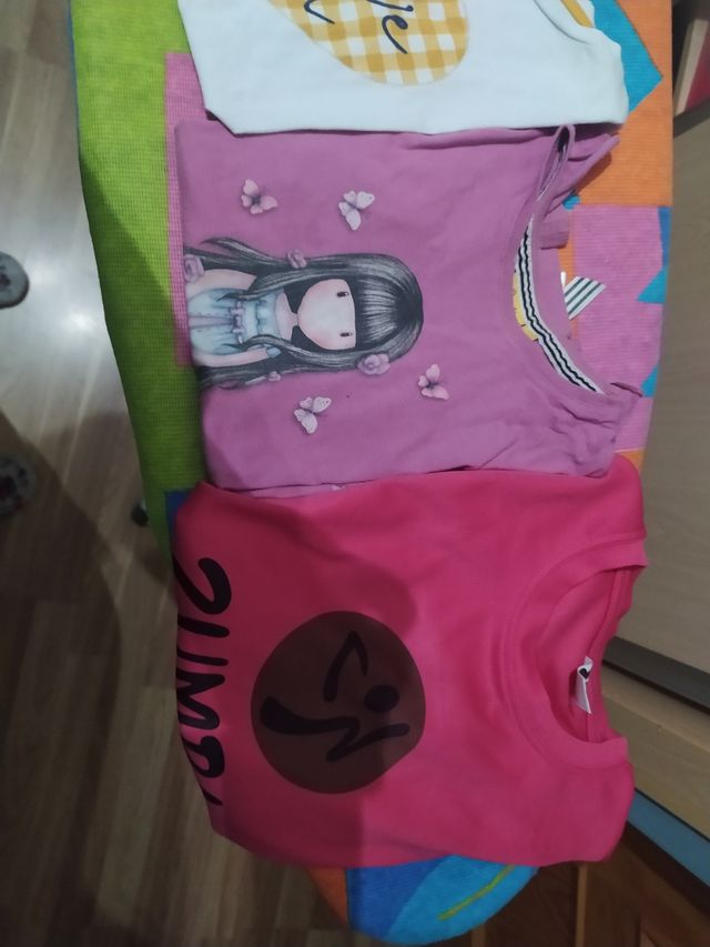 lote de 7 camisetas manga corta talla 7-9 años