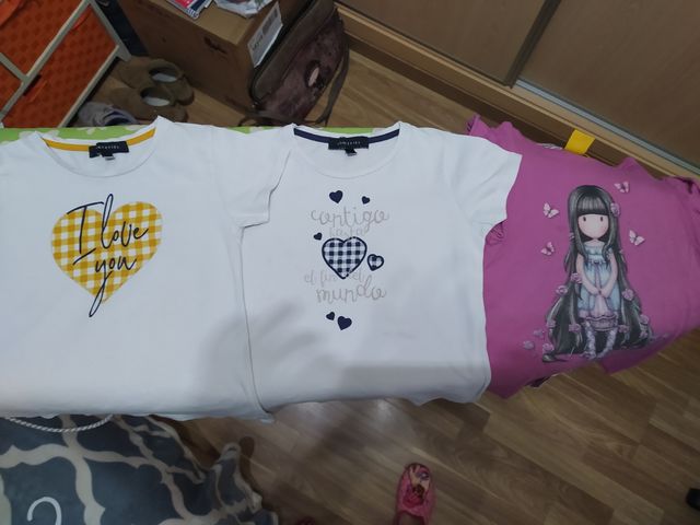 lote de 7 camisetas manga corta talla 7-9 años