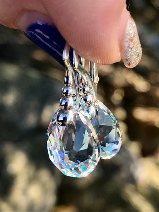 Pendientes con cristales Swarovski y Plata 925 agu