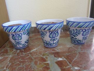 FIORIERE ANTICHE IN CERAMICA GRANATA 