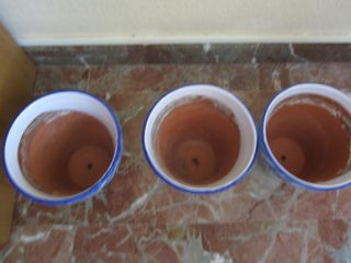 FIORIERE ANTICHE IN CERAMICA GRANATA 