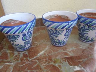 FIORIERE ANTICHE IN CERAMICA GRANATA 