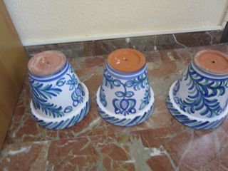 FIORIERE ANTICHE IN CERAMICA GRANATA 