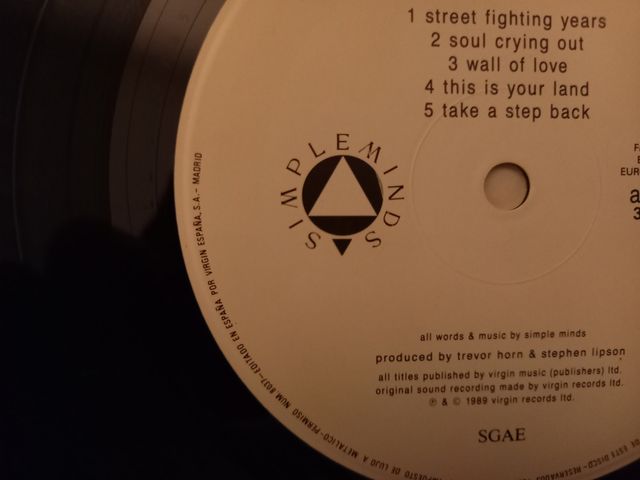 Simple minds Street fighting years vinilo 12" LP