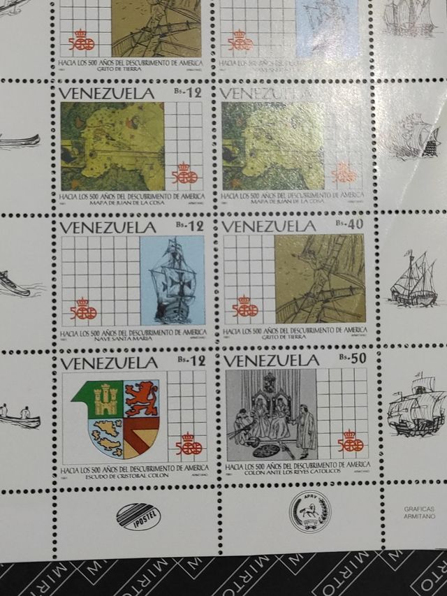 Pliego Venezuela. 500 Aniv descubrimiento America