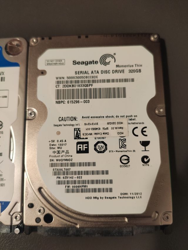 HDD portátil 500gb y 320gb