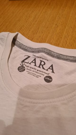 Camiseta Zara blanca basica niño 14 años