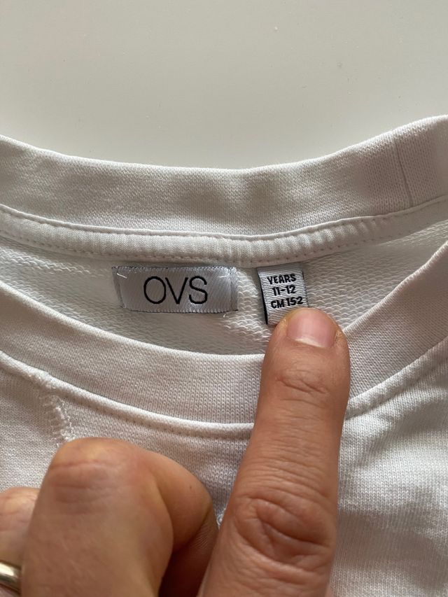 Felpa bianca bambino OVS tg. 11-12 anni