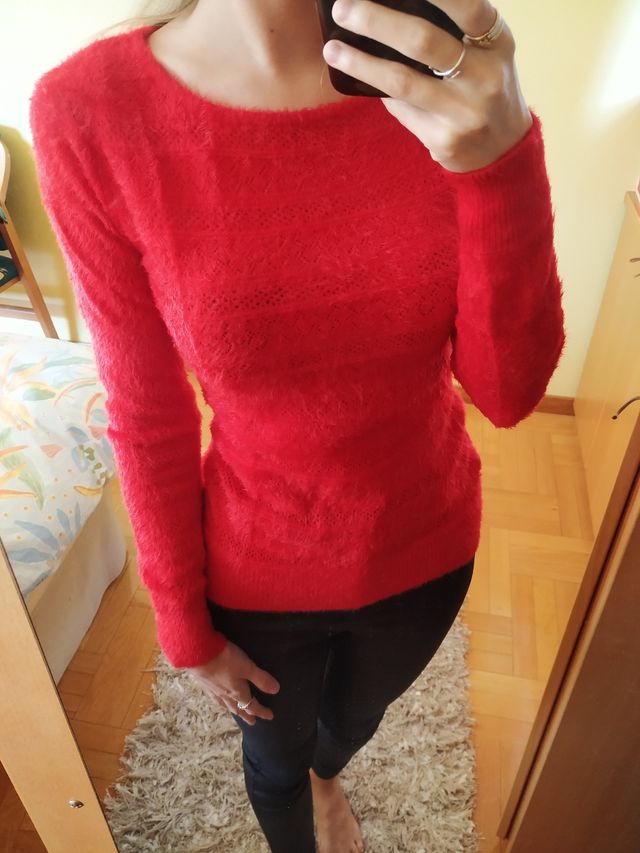 Jersey rojo mujer suave.