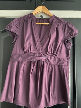 Camisa premamá berenjena