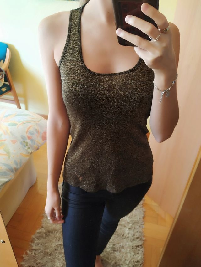 Camiseta brillo mujer fiesta.