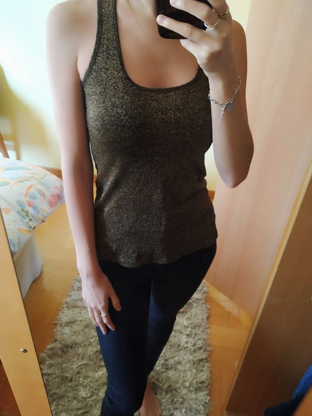 Camiseta brillo mujer fiesta.