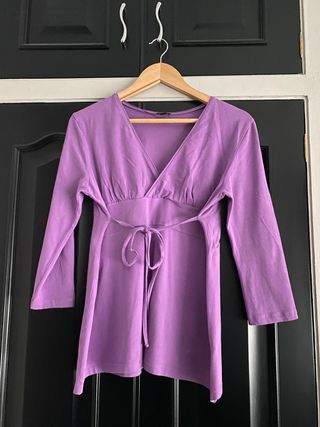 Camisa premamá color lila