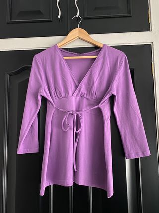 Camisa premamá color lila
