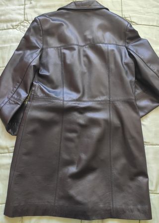 Cazadora cuero negro Belorado tres cuartos, talla 