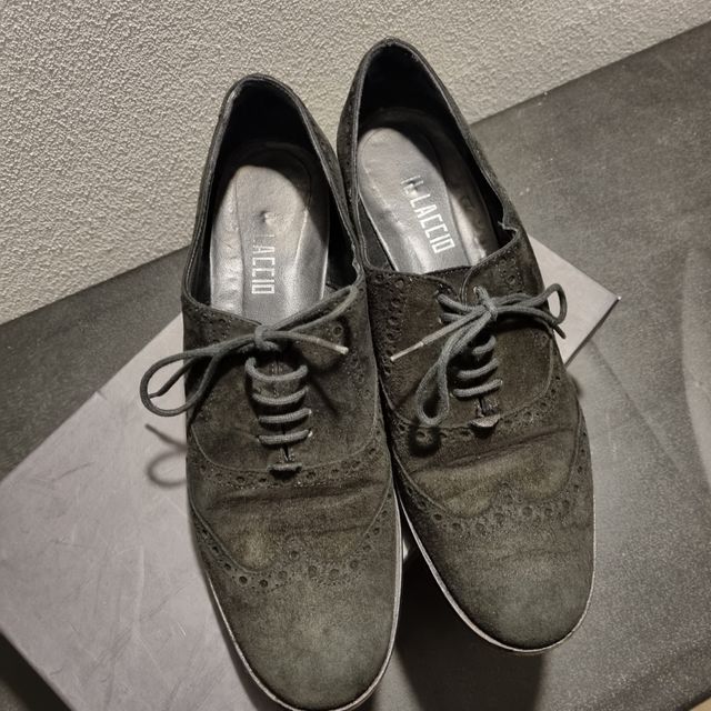 Francesine stringate camoscio nero