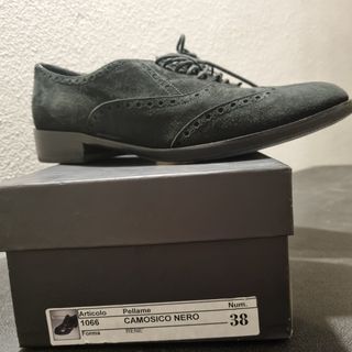 Francesine stringate camoscio nero