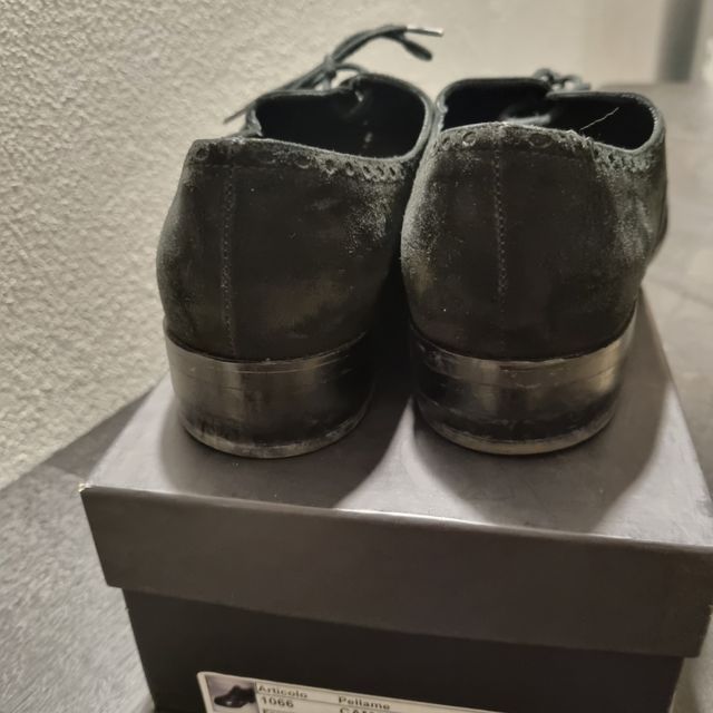 Francesine stringate camoscio nero