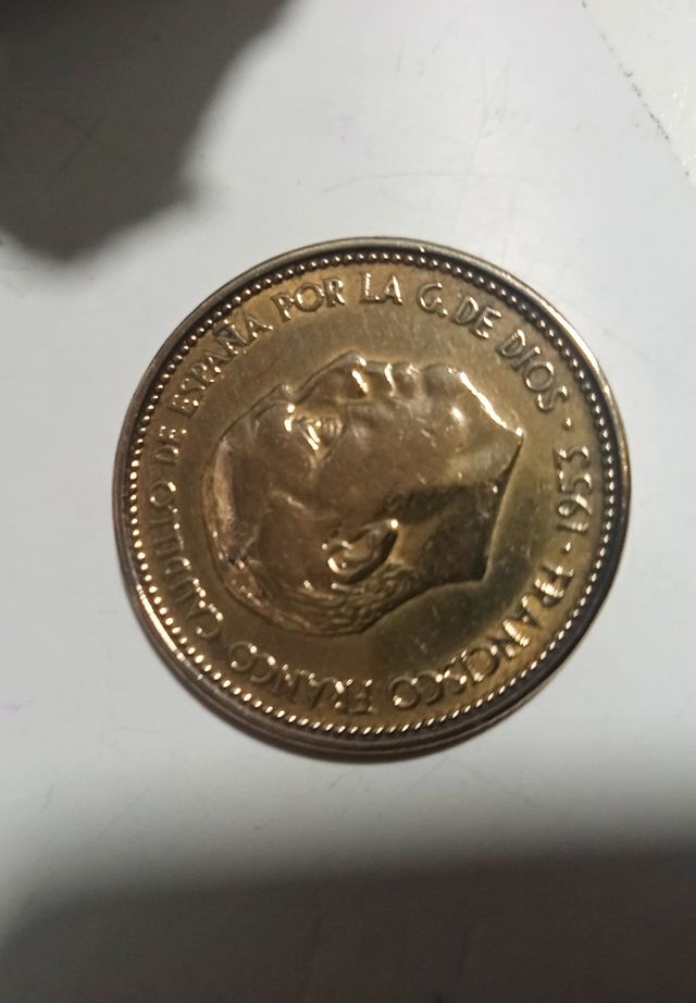 Moneda franco 2,5 pesetas año 1953. Sin circular