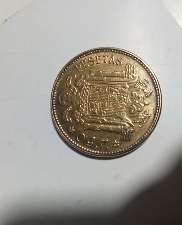 Moneda franco 2,5 pesetas año 1953. Sin circular