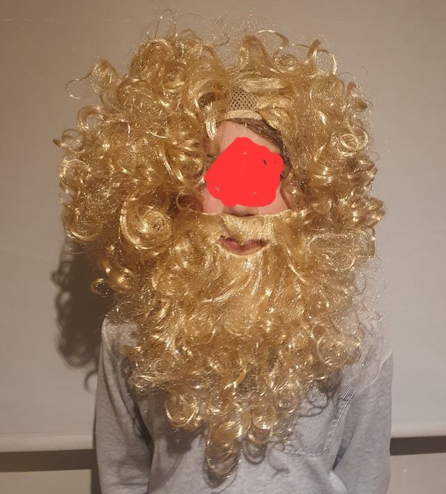 peluca + barba rubio