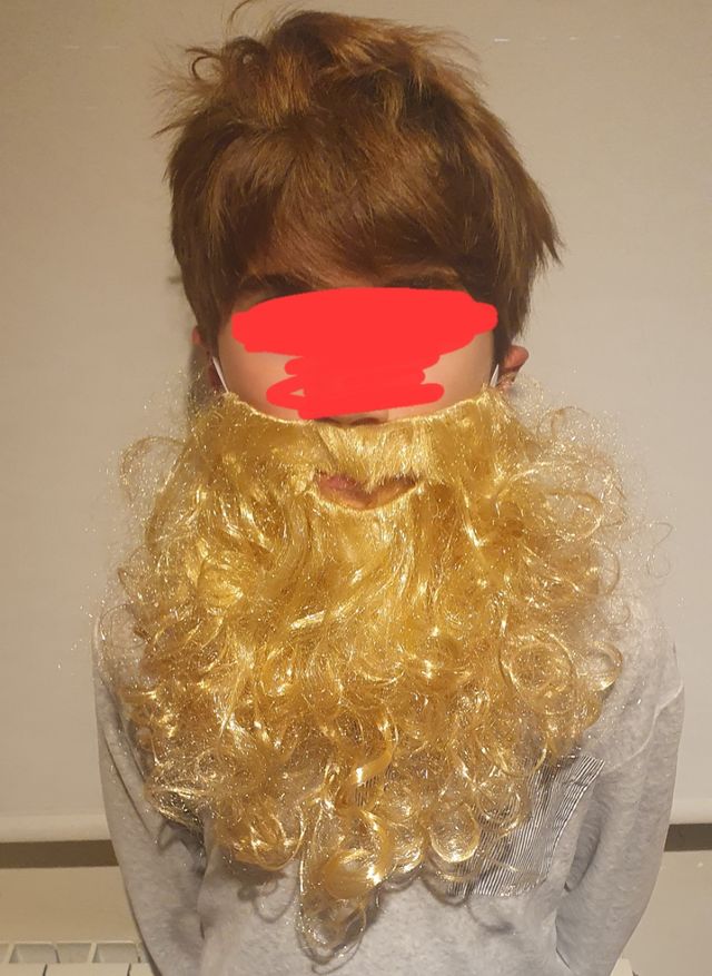 peluca + barba rubio