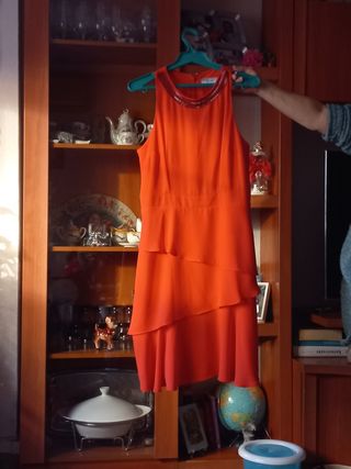 vestido fiesta anaranjado 