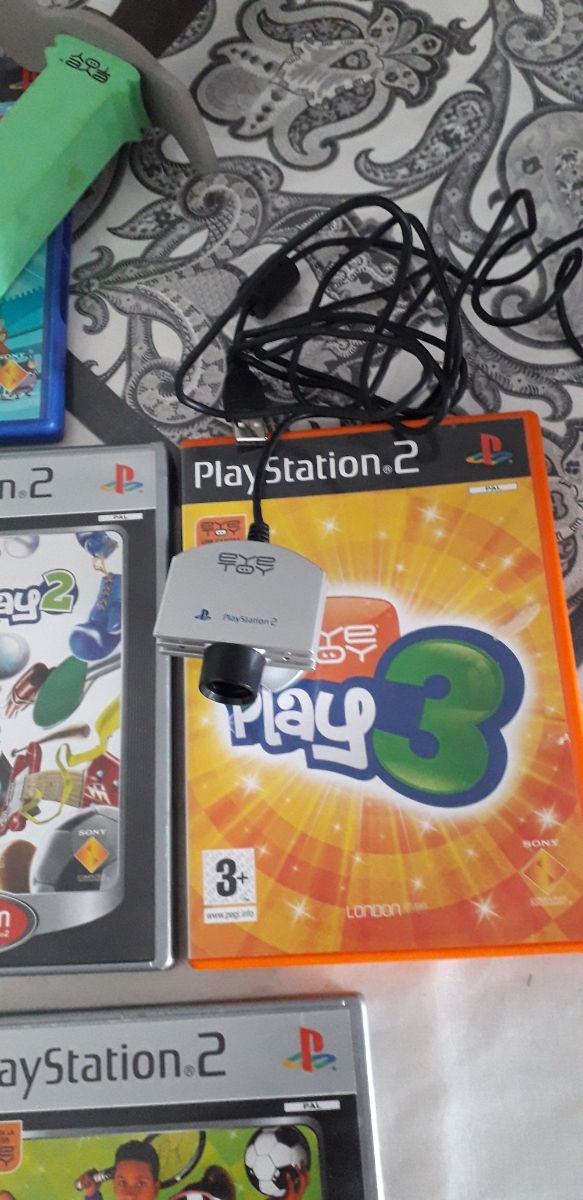 Juegos play 2 con cámara eye toy. Los 3 y la cámar