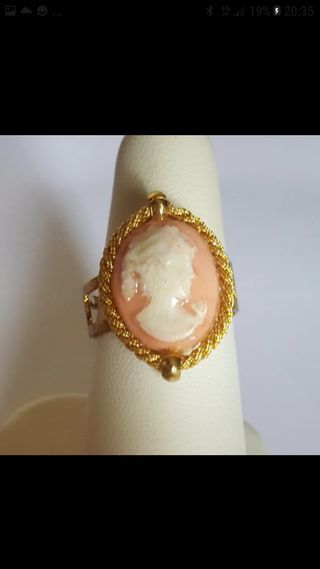 anello artigianale cameo in porcellana fredda 