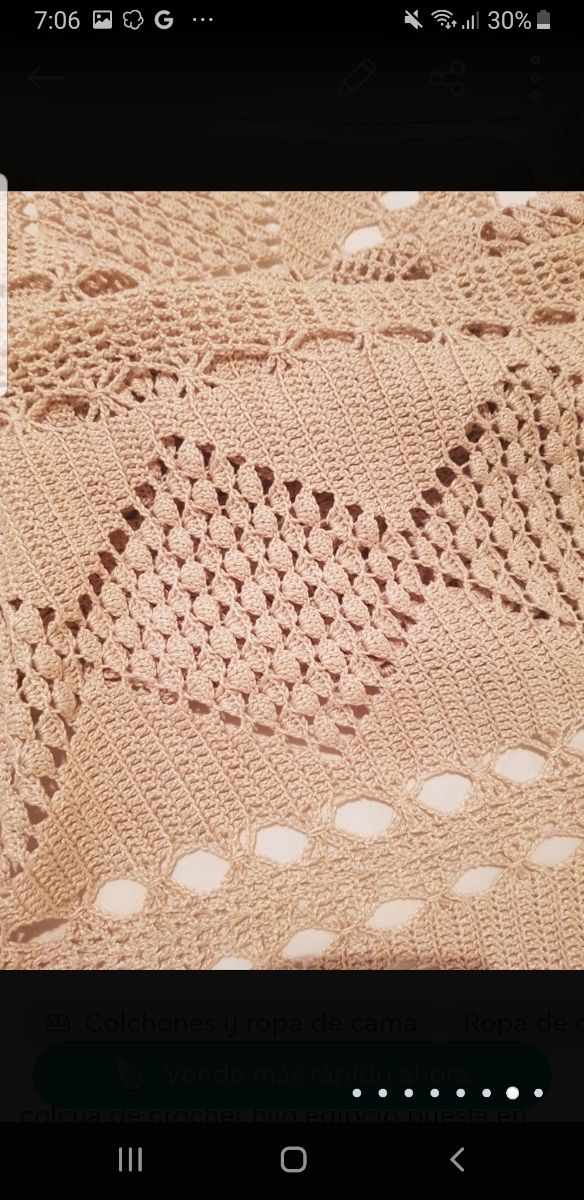 colcha de crochet hilo egipcio. para cama de 135