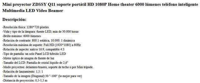 Proyector HD Ready con garantía.