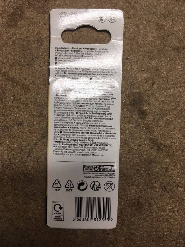 Hojas sierra calar en u U101AO