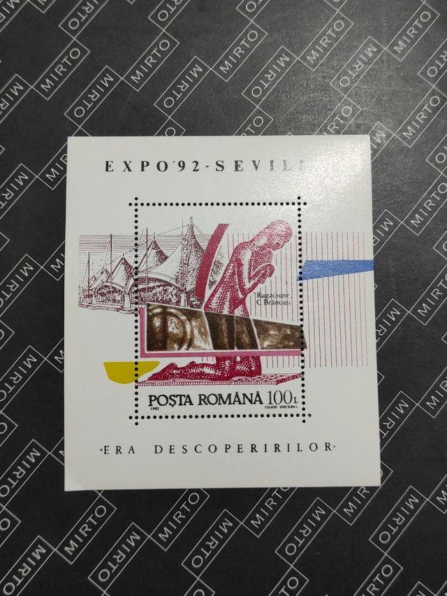 2 Hojas Bloque Rumanía. Expo'92 Sevilla