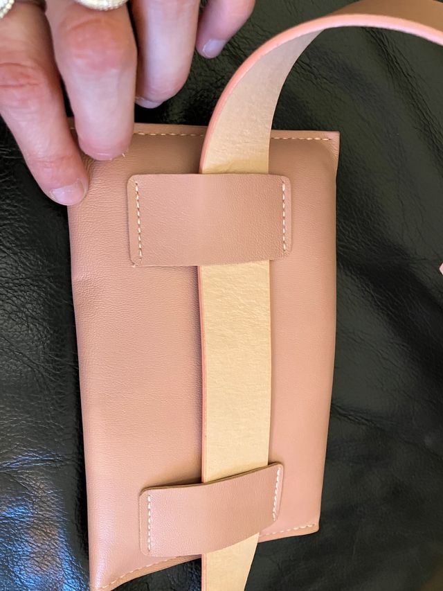 Marsupio (Borsa + cintura) rosa con perle 