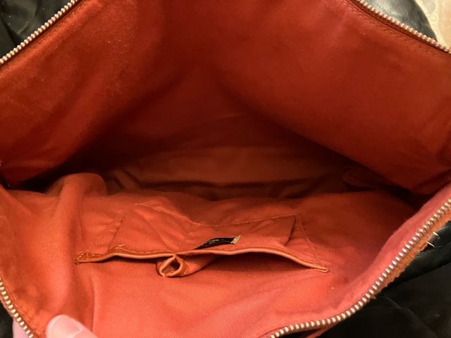 Borsa a tracolla in pelle color mattone arancione