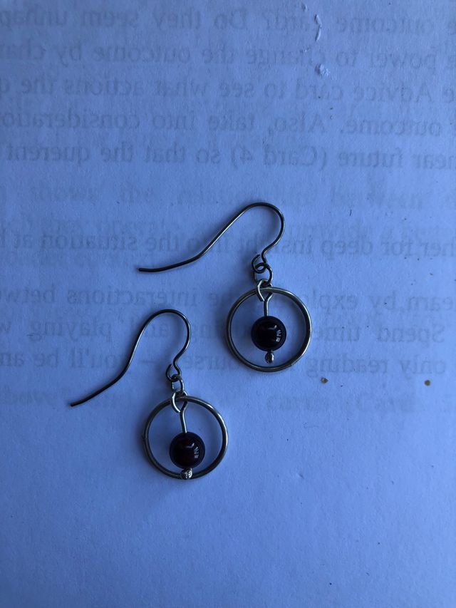 Pendientes plata y granate