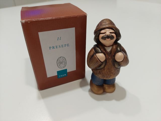 Pastore blu con gerla presepe classico Thun