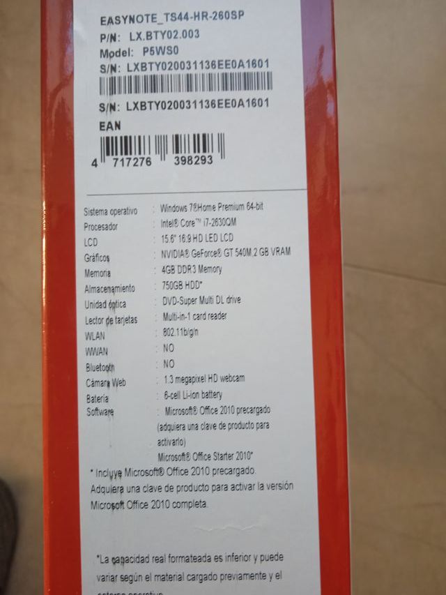 I7 piezas Packard Bell Easynote TS