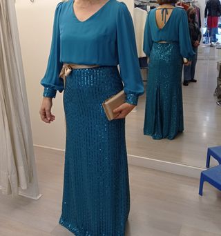 vestido largo evento/fiesta azul Nati Jiménez 42