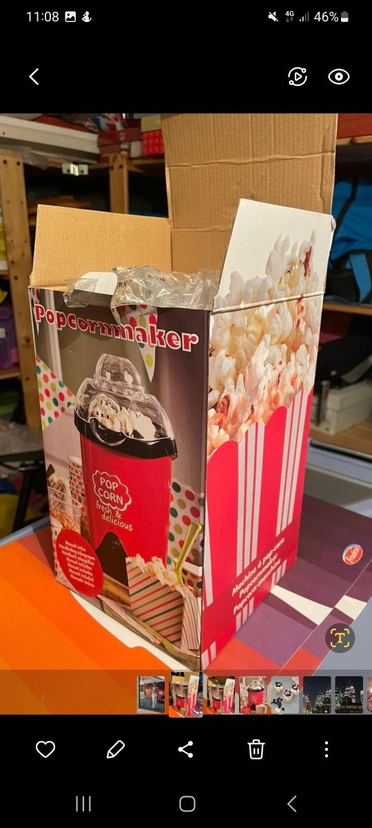 Máquina de hacer palomitas pequeña a estrenar.