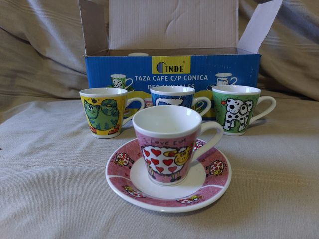 Juego de tazas de café animales