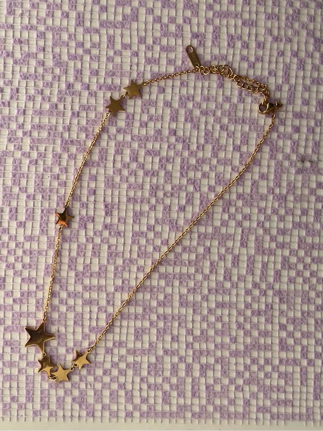 Collana dorata con stelle acciaio gold