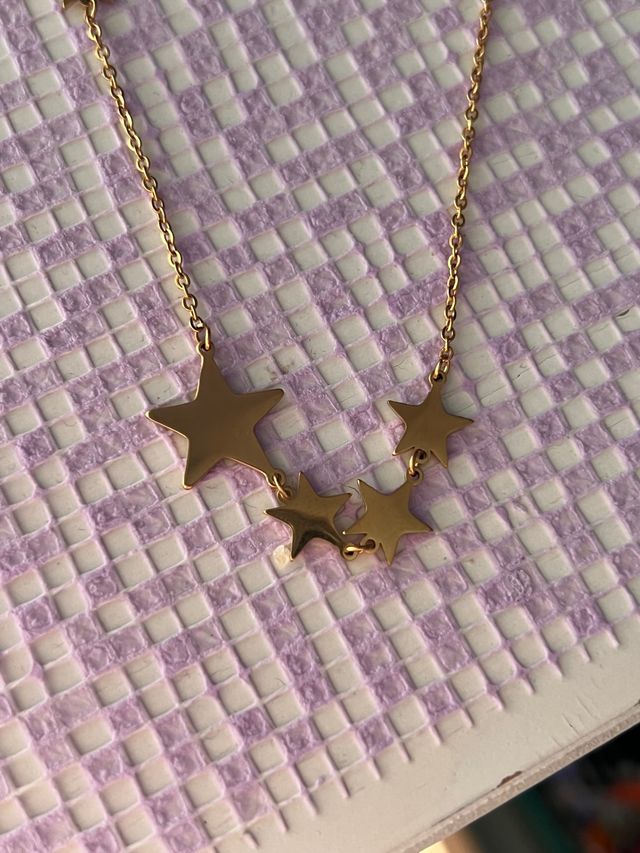 Collana dorata con stelle acciaio gold