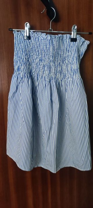 blusa palabra de honor a rayas Azul y blanco