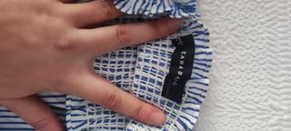 blusa palabra de honor a rayas Azul y blanco