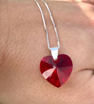 Colgante corazón Swarovski con cadena plata 925